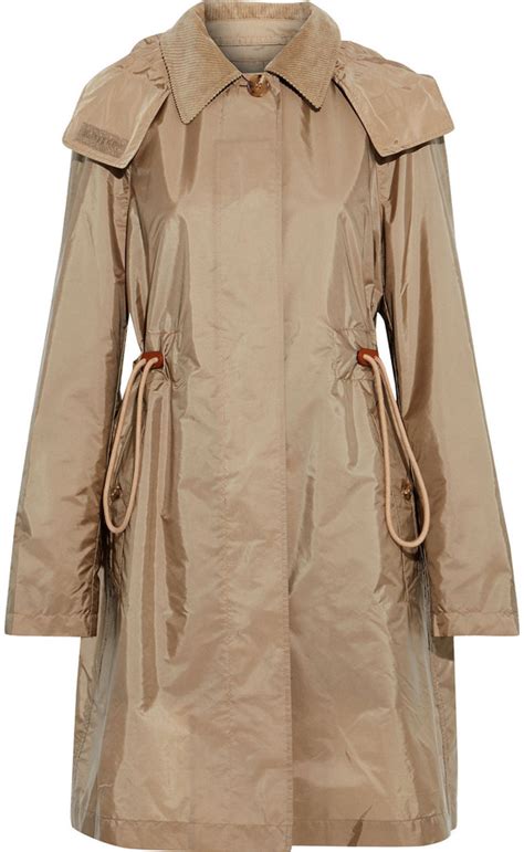 burberry corduroy-trimmed shell trench coat|Burberry trench coat clearance.